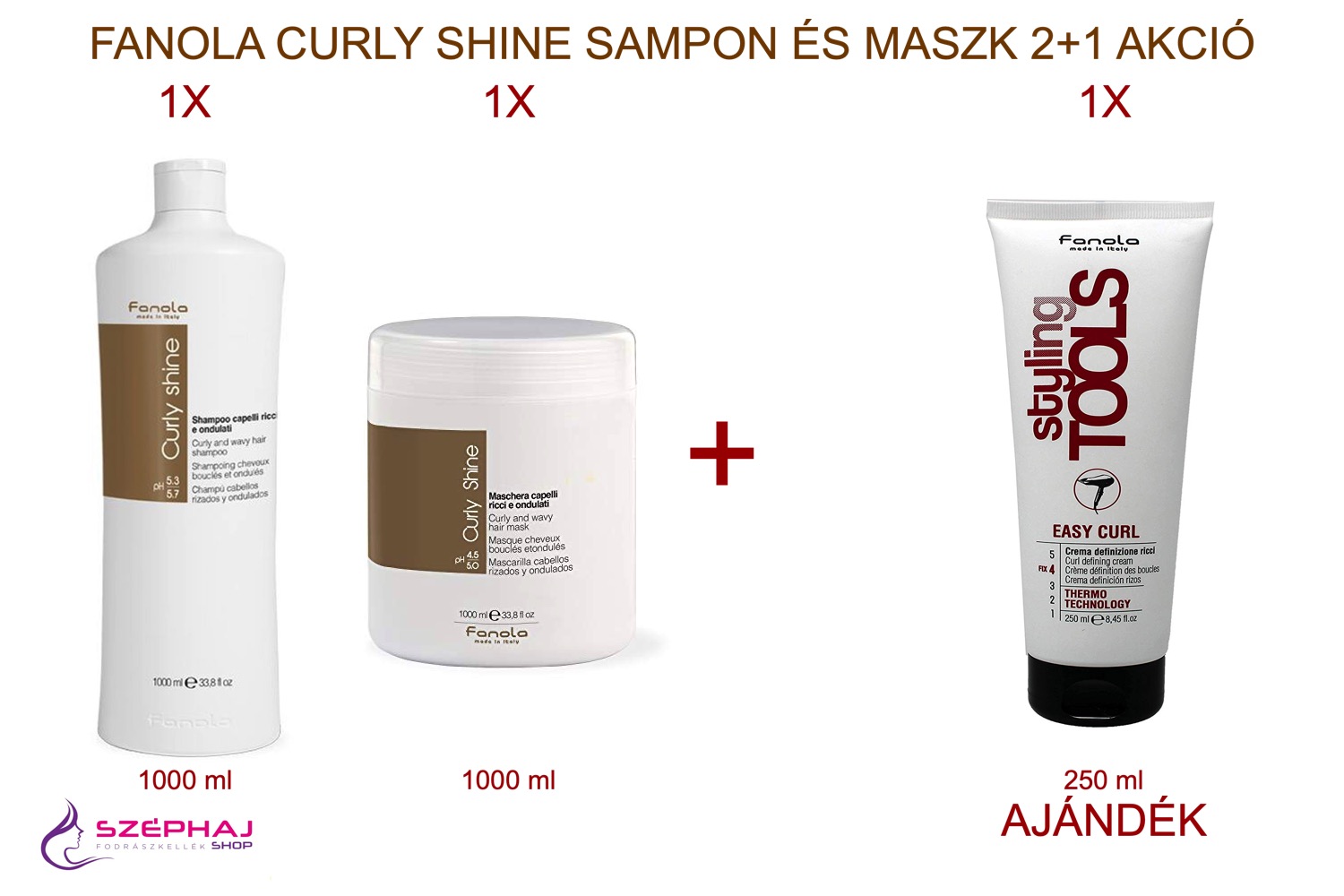 FANOLA Curly Shine Shampoo 1000ml & Mask 1000ml 2+1 AKCIÓ