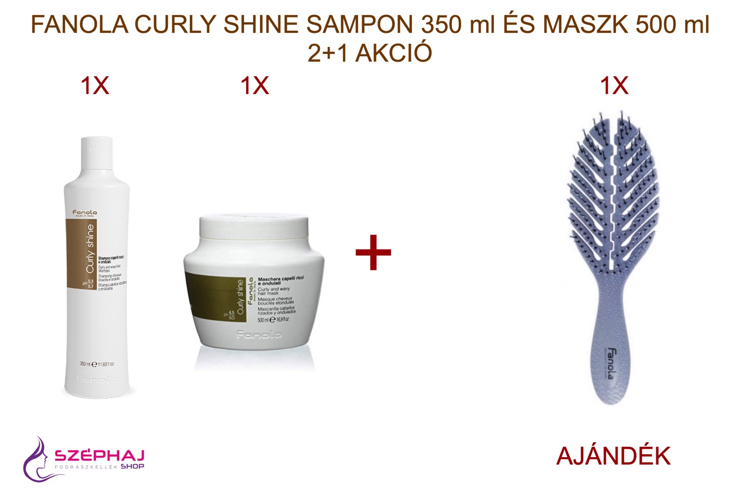FANOLA Curly Shine Shampoo 350ml & Mask 500ml 2+1 AKCIÓ
