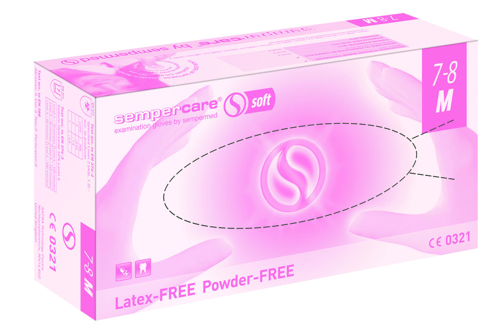 SEMPERCARE® Soft - Nitril kesztyű rózsaszín "XS"(Latex-Free, Powder-Free) 200 db