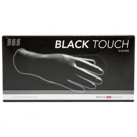 HERCULES-SAGEMANN Black Touch Powder-Free Latex kesztyű Fekete 10 db (Size M) 
