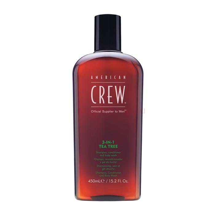 American Crew 3-in-1 Tea Tree Shampoo, Conditioner and Body Wash 450 ml