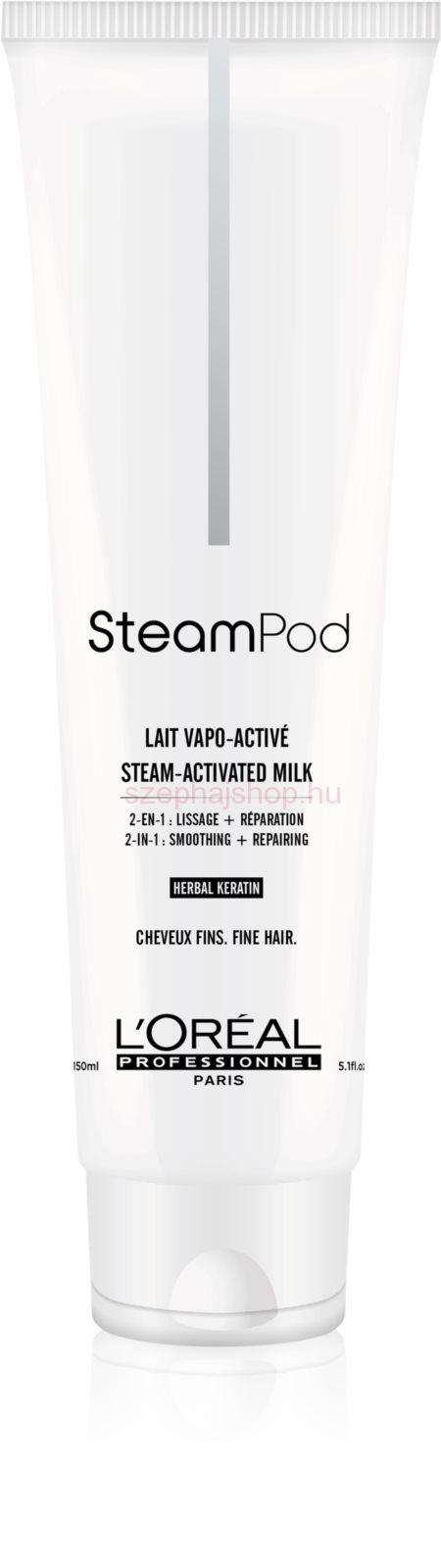 L'ORÉAL SteamPod - Tápláló hajkiegyenesítő tej - vékonyszálú hajra 150 ml