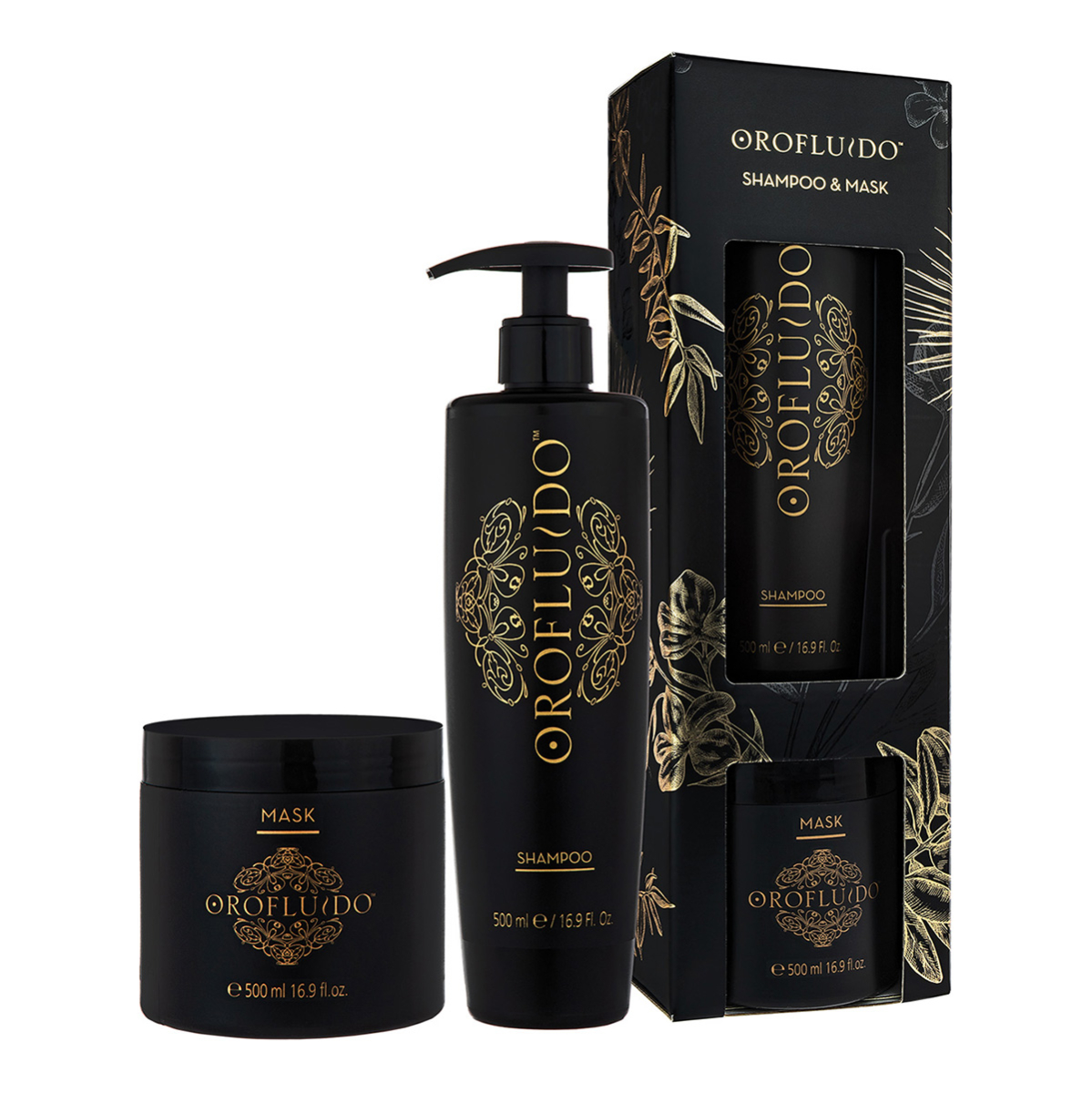 Revlon Professional OROFLUIDO Beauty Set - Shampoo 500ml & Mask 500ml