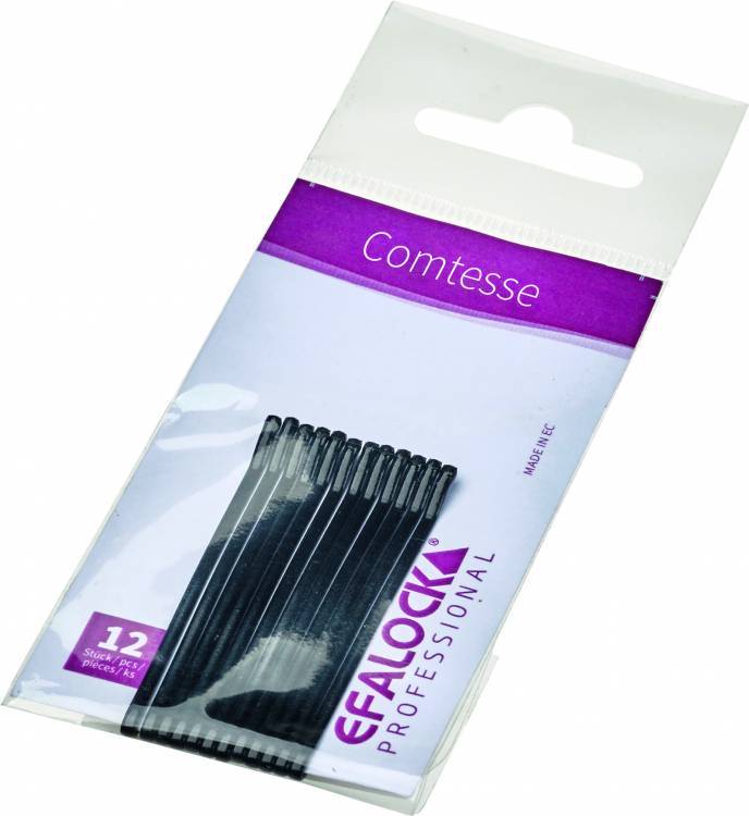 EFALOCK Comtesse Hullámcsatt Fekete 5 cm 12db/csomag