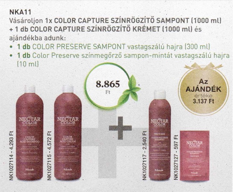 NOOK THE NECTAR COLOR - Color Capture Acid Shampoo + Cream 1000 ml 2+2 AKCIÓ