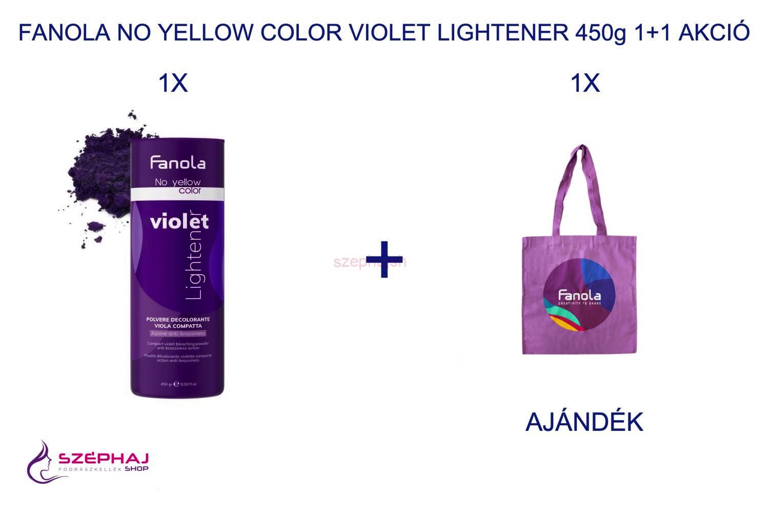 FANOLA No Yellow Color VIOLET Lightener Szőkítőpor 450 g 1+1 AKCIÓ
