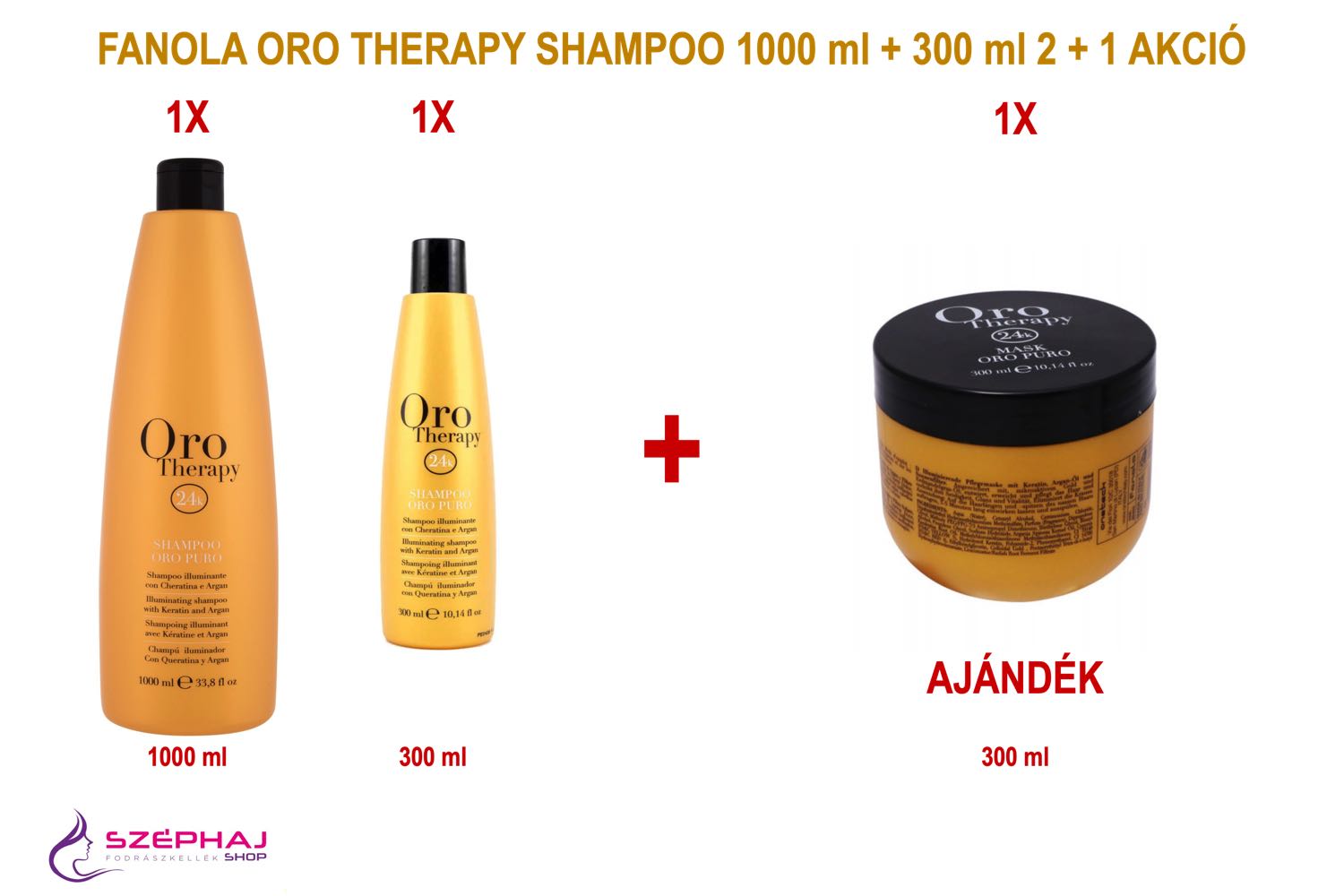 FANOLA Oro Therapy Shampoo 1000 ml & 300 ml 2+1 AKCIÓ