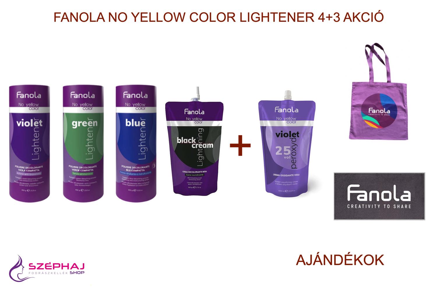 FANOLA No Yellow Color Lightener Szőkítőpor 4+3 AKCIÓ