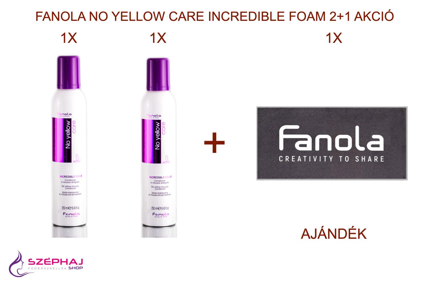 FANOLA No Yellow Care Incredible Foam 2+1 AKCIÓ