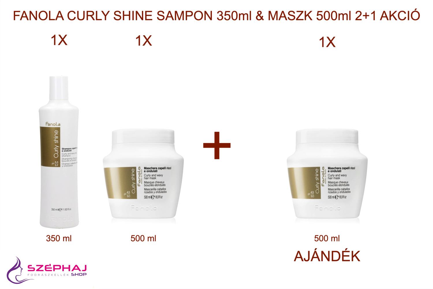 FANOLA Curly Shine Shampoo 350ml & Mask 500 ml 2+1 AKCIÓ