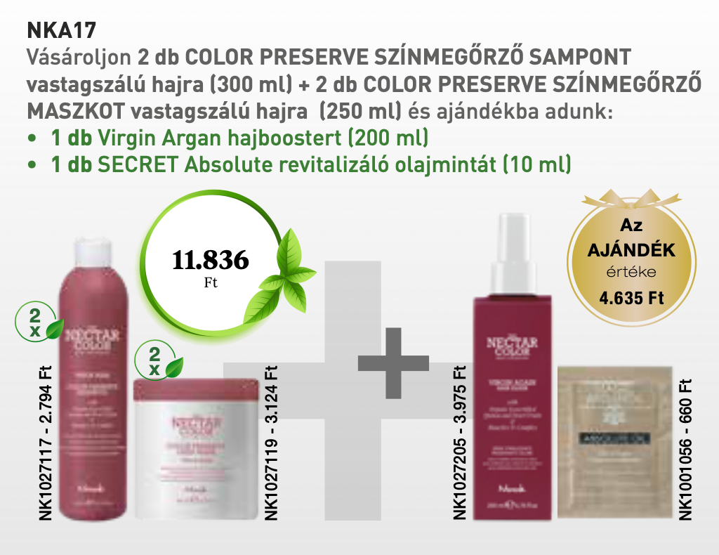 NKA17 NOOK THE NECTAR COLOR - Color Preserve Shampoo & Mask 4+2 AKCIÓ
