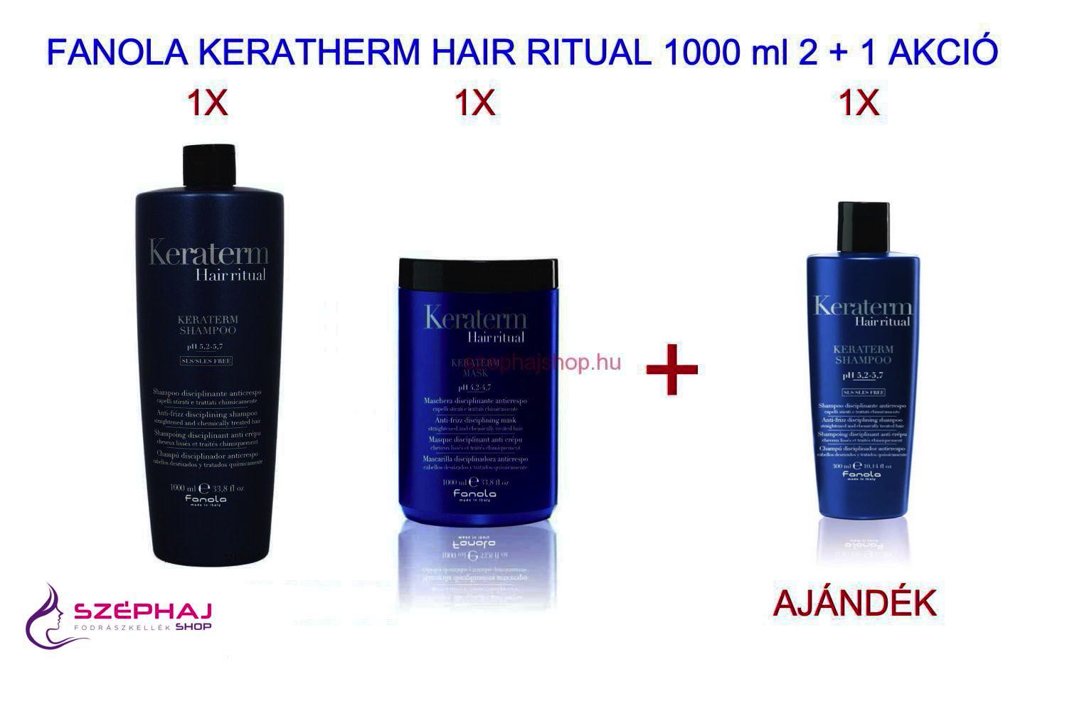 FANOLA Keraterm HairRitual Shampoo 1000 ml + Mask 1000 ml  2+1 AKCIÓ