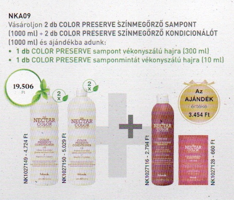 NKA09 NOOK THE NECTAR COLOR - Color Preserve Shampoo & Conditioner 1L 4+2 AKCIÓ