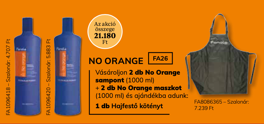 FANOLA No Orange Sampon & Mask 1000 ml 4 + 1 AKCIÓ