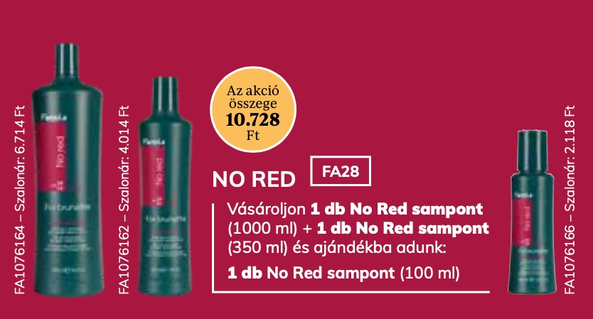 FANOLA No Red For Brunette Sampon 350ml & 1000 ml 2+1 AKCIÓ