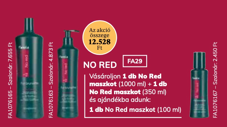 FANOLA No Red For Brunette Mask 350ml & 1000 ml 2+1 AKCIÓ