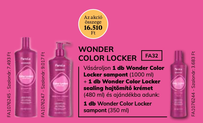 FANOLA WONDER Color Locker Extra Care Sampon 1000 ml & Sealing Cream  2+1 AKCIÓ