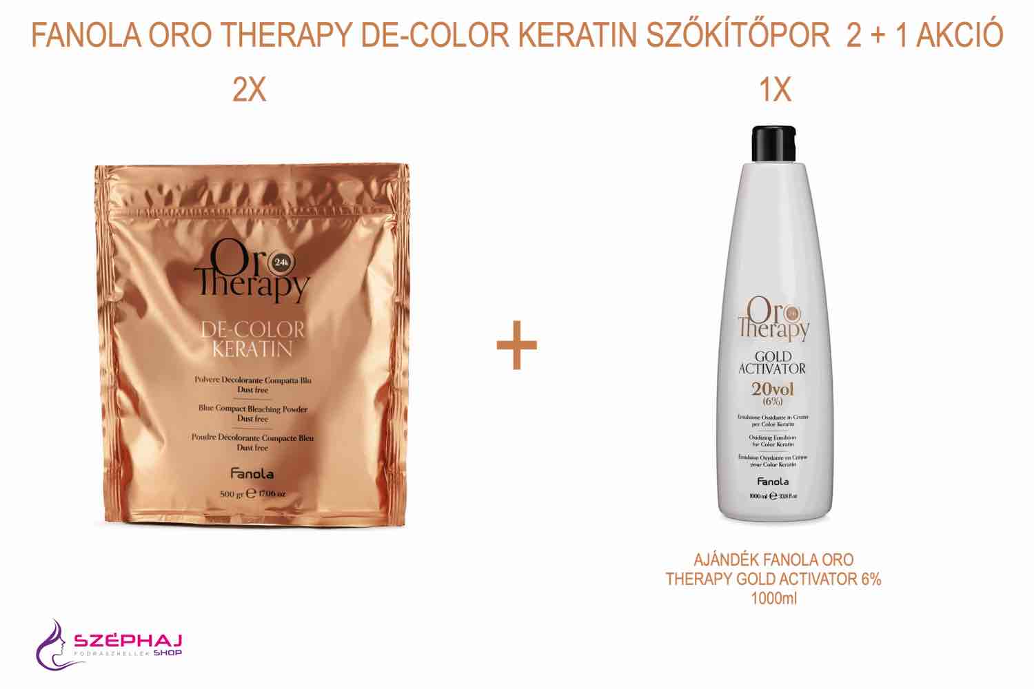 FANOLA ORO Therapy De-Color Keratin szőkítőpor 500g 2 + 1 AKCIÓ