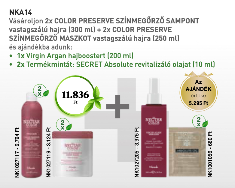 NKA14 NOOK THE NECTAR COLOR - Color Preserve Shampoo & Mask 4+3 AKCIÓ