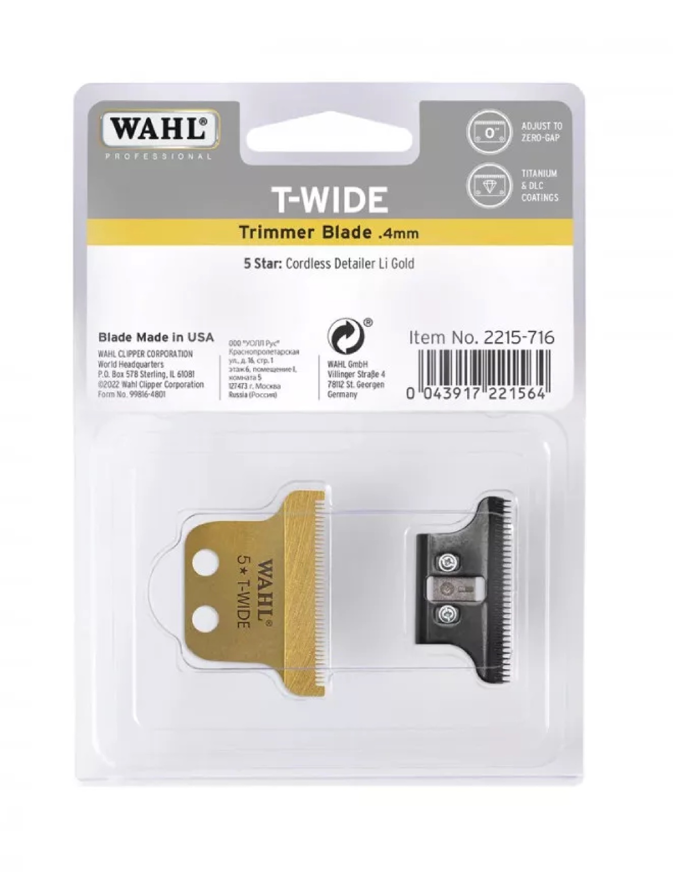 WAHL T-WIDE Gold DLC vágófej 02215-716