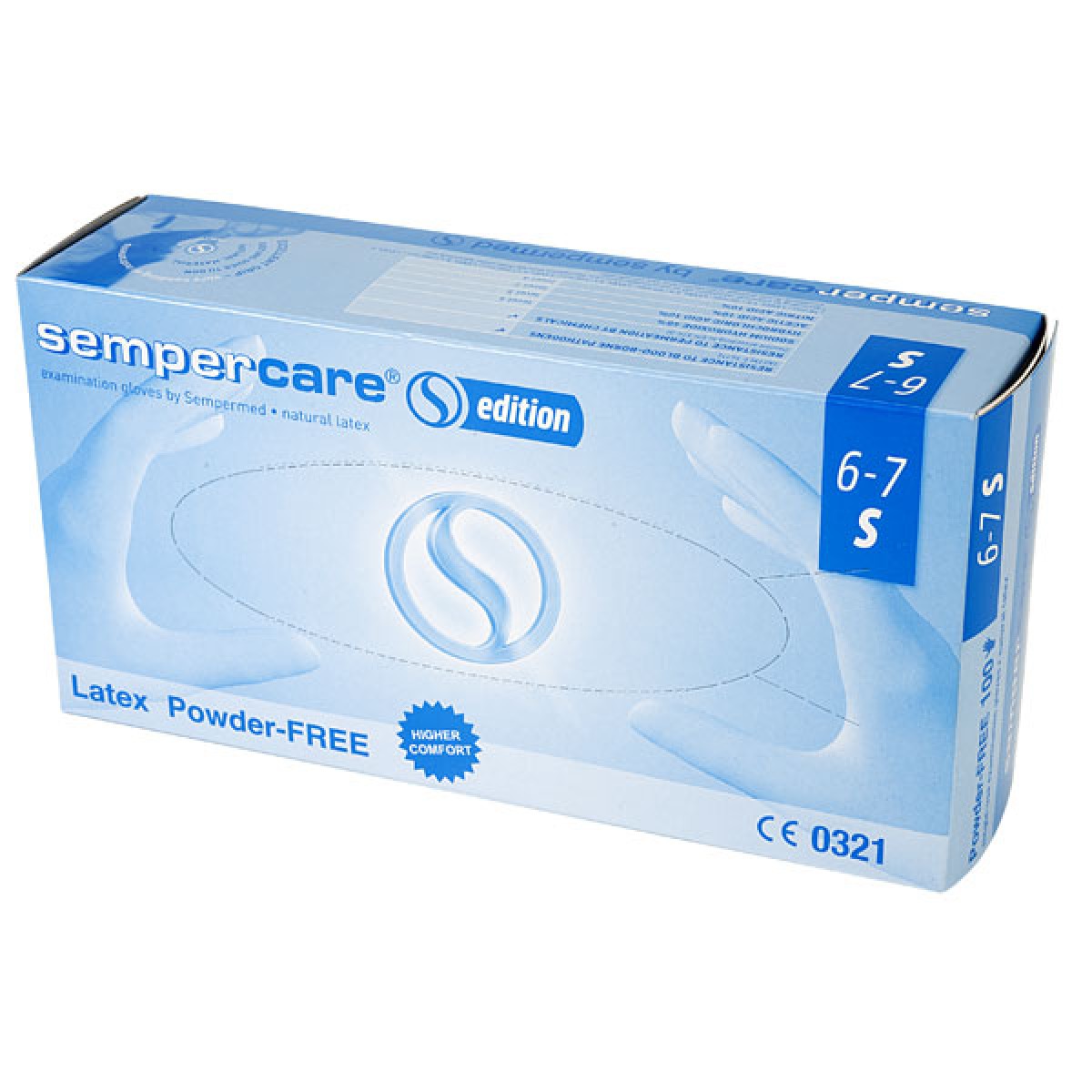 SEMPERCARE® Edition Latex Powder-Free kesztyű fehér "S 6-7" 100 db