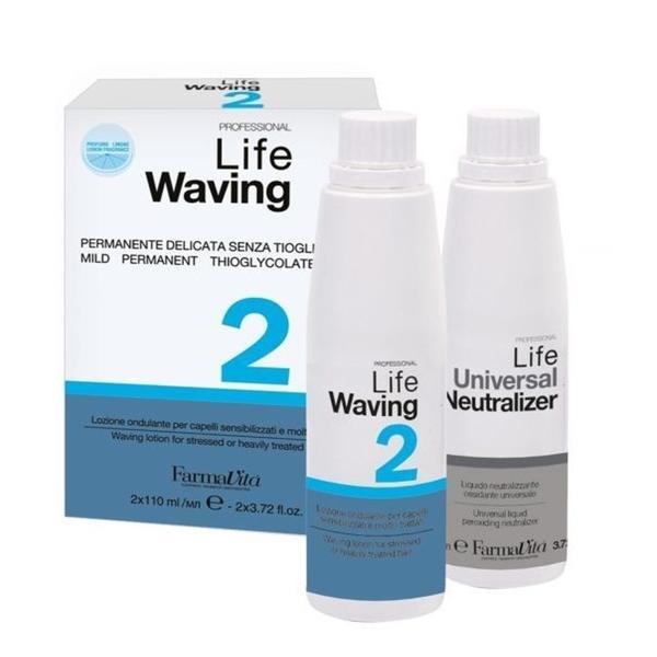 Life Waving Tioglikolsav mentes dauerszett festett, melírozott hajra citrom illattal 2 2x110 ml