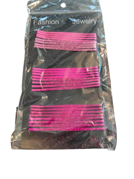 Hullámcsatt színes csillámos pink 24 db 4102