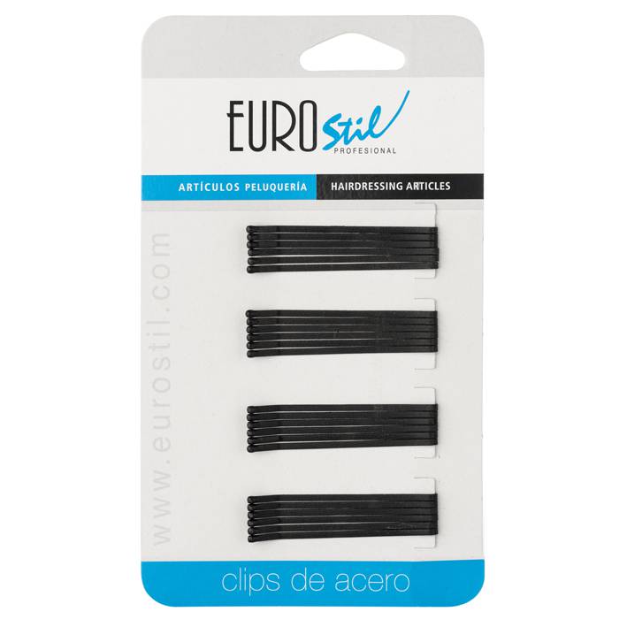 Eurostil Hullámcsatt Matt Fekete 5 cm egyenes 24db/csomag 04484/50