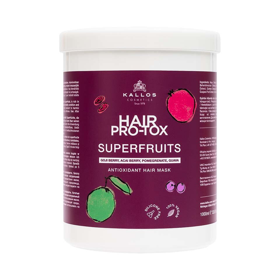 KALLOS Hair Pro-Tox Superfruits Antioxidant Hair Mask 1000 ml