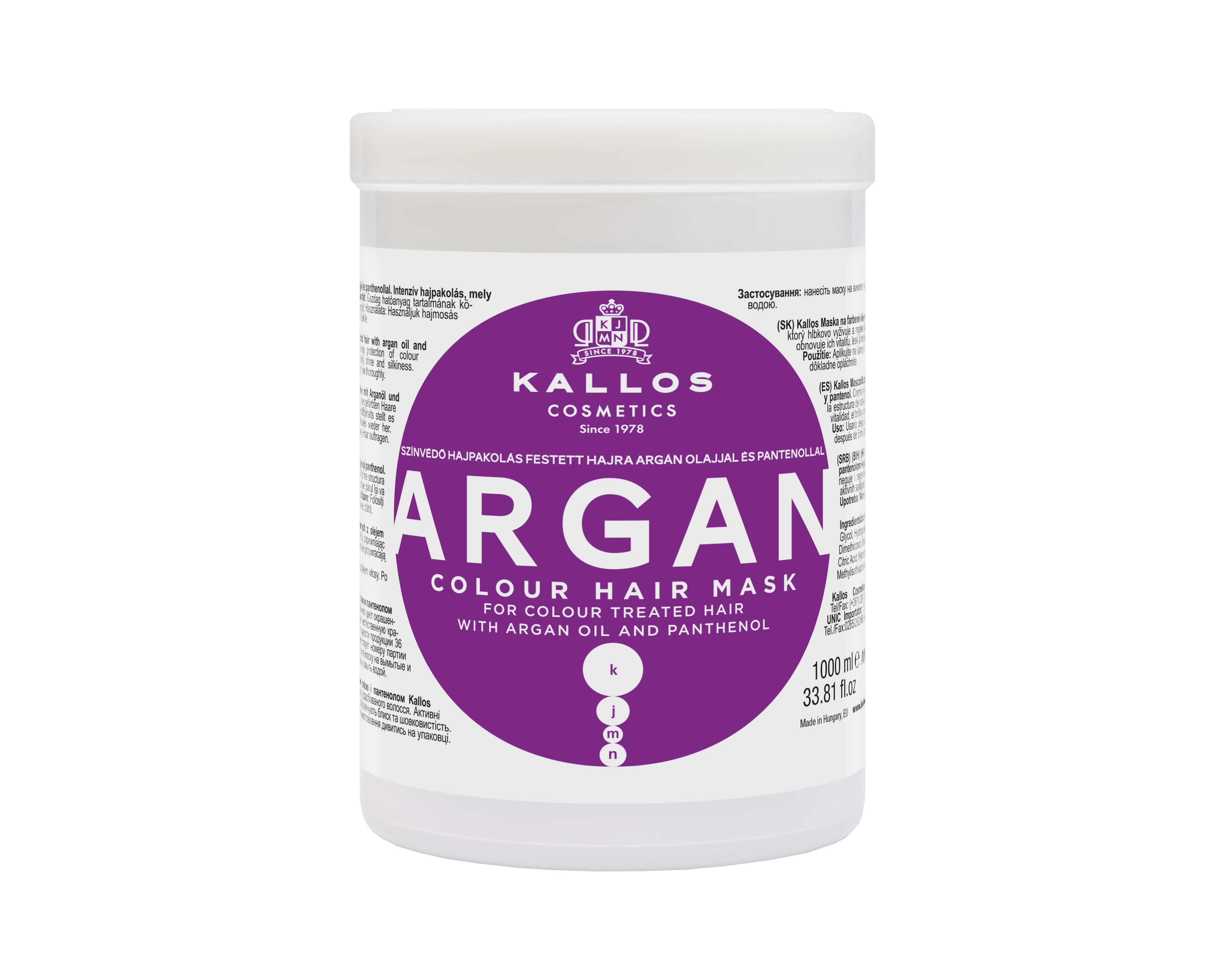 KALLOS Cosmetics KJMN ARGAN Colour Hair Mask 1000 ml