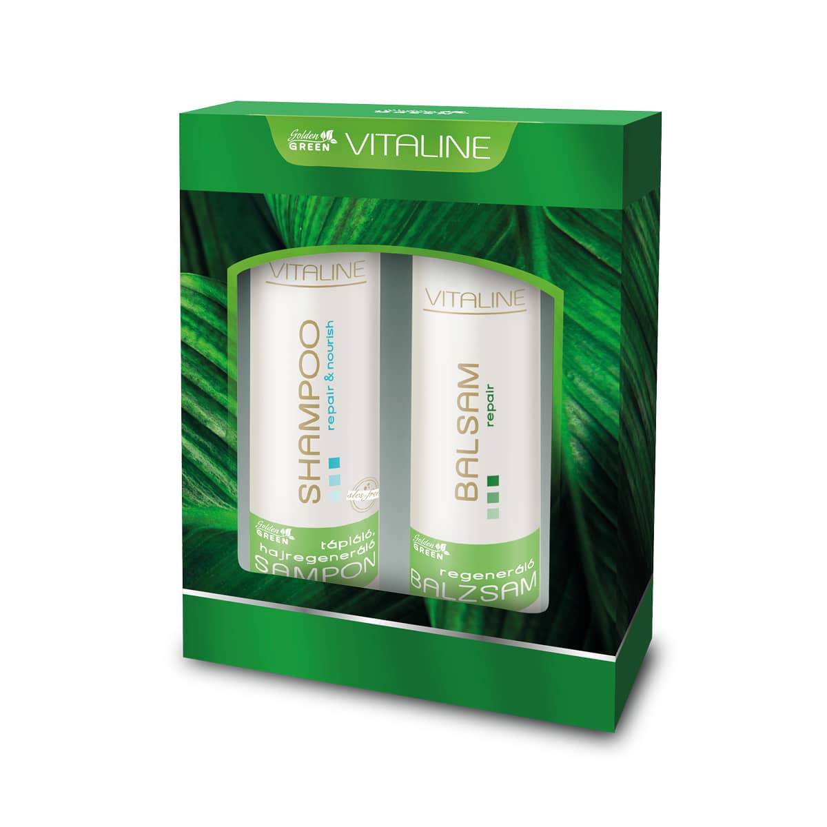 Golden GREEN Vitaline Tápláló Hajregeneráló Hajápoló Csomag 250 + 250 ml