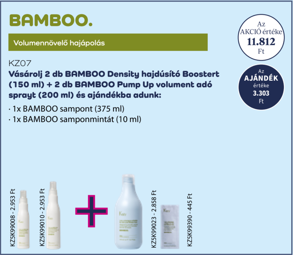 KZ07 KEZY BAMBOO Volumennövelő hajápolás AKCIÓS csomag