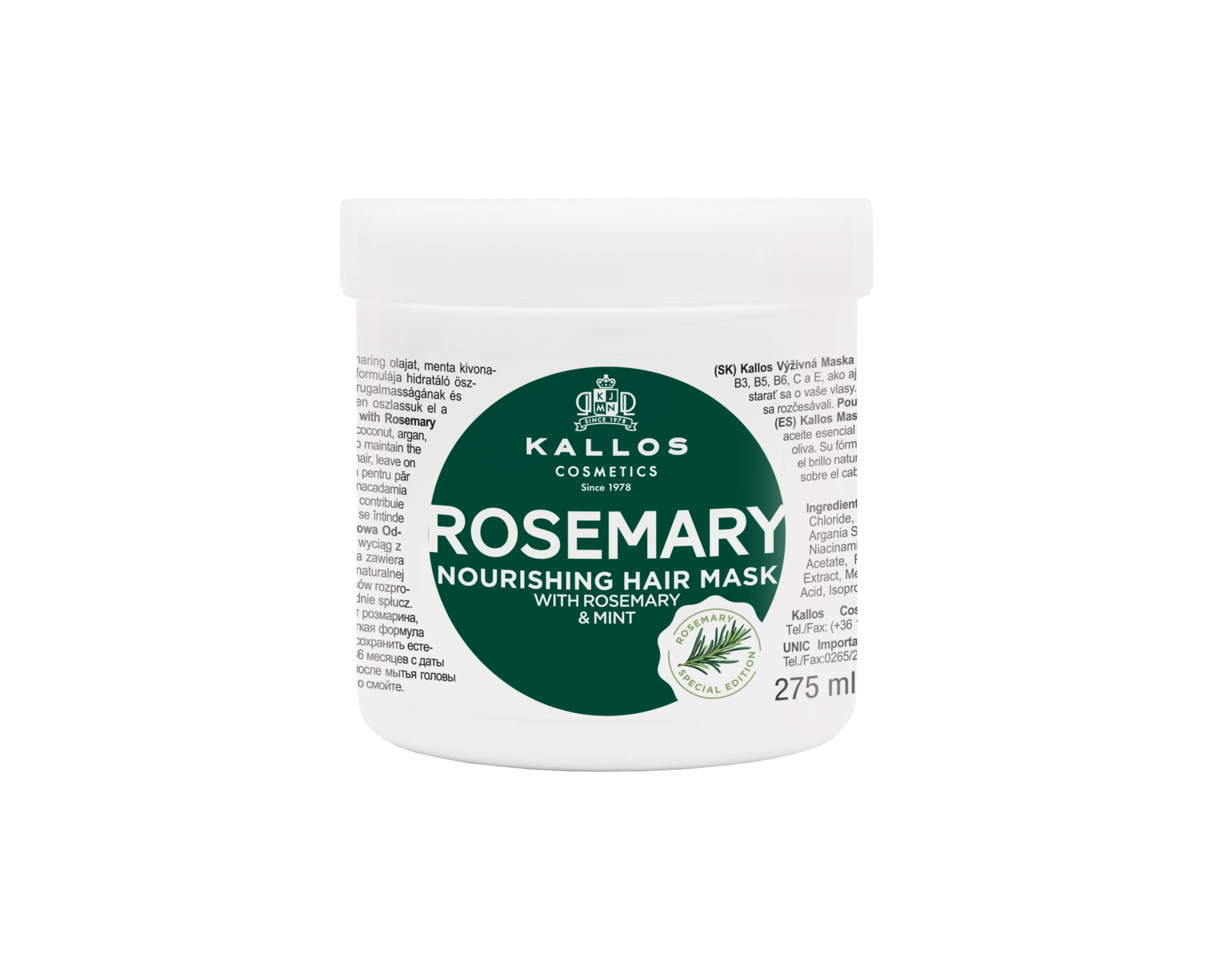 KJMN Rosemary Nourishing Hair Mask with Rosemary and Mint Extract 275 ml