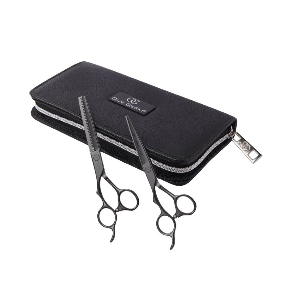 Olivia Garden SilkCut PRO Matt Black olló szett 6.50+6.35