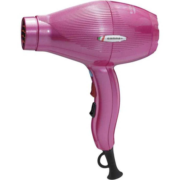 GAMMA+ E-T.C. Light PREMIUM Turbo Compressor Tormalionic Professzionális hajszárító 1800-2100 W  (Rosa/Pink Fényes)
