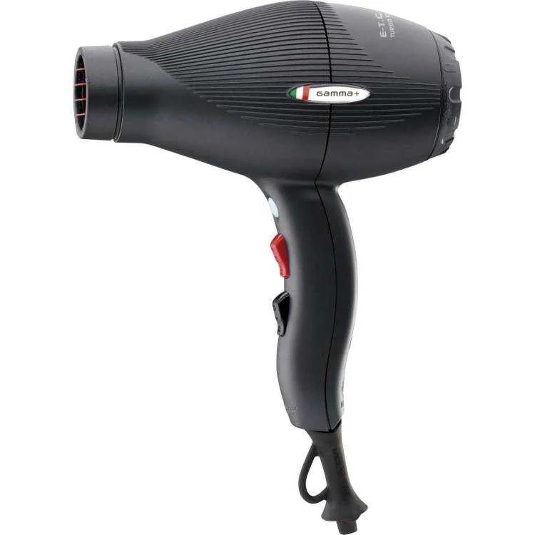 GAMMA+ E-T.C. Light PREMIUM Turbo Compressor Tormalionic Professzionális hajszárító 1800-2100 W  (Fekete Matt)
