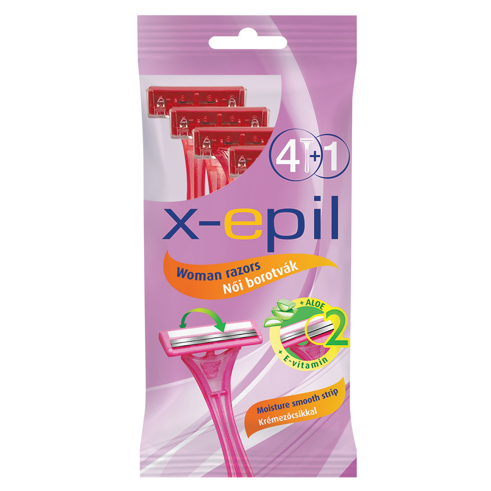 X-Epil Eldobható női borotva 2 pengés 4+1db/csom XE9241