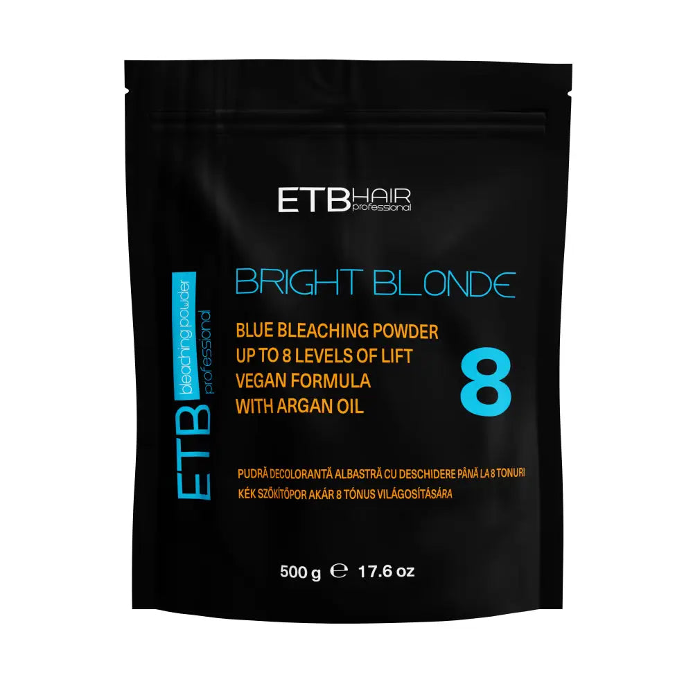 ETB Hair Professional Bright Blonde Kék Szőkítőpor Keratinnal 8 Szint Világosítással (Vegan) 500 g