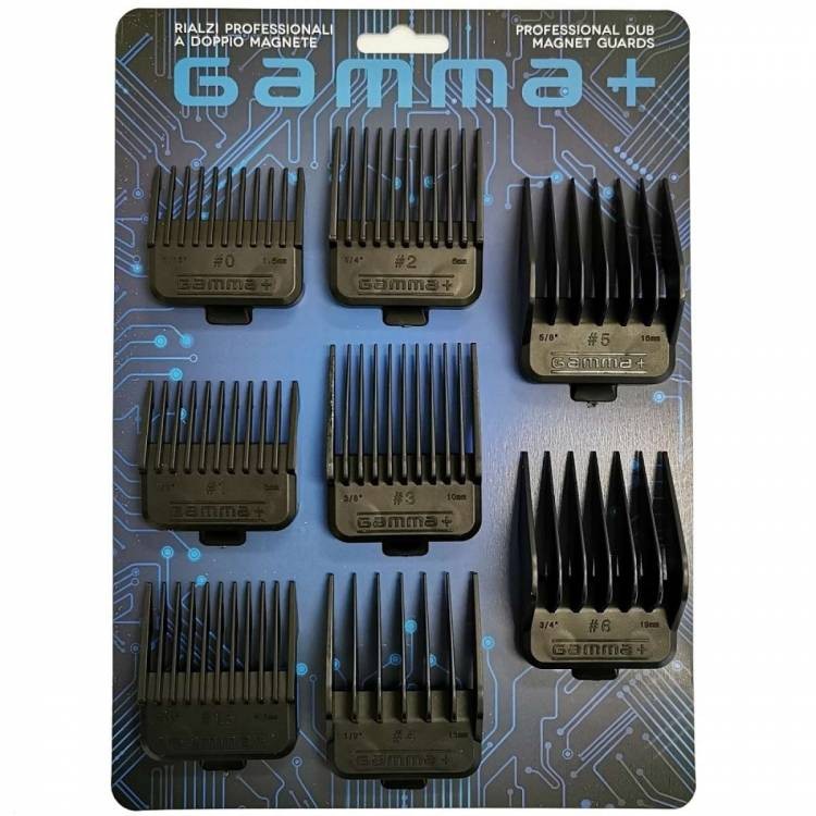 Gamma+ Műanyag Mágneses Fésűtoldalék Szett 8 darabos (Fekete)