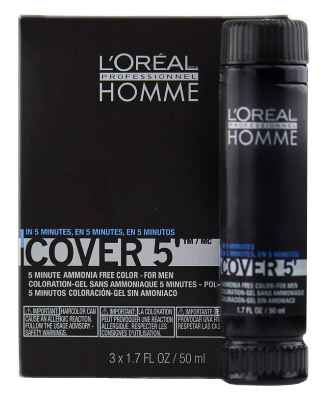 L'ORÉAL Homme Cover '5 - 3 sötétbarna - színező zselé férfiaknak 3 x 50 ml