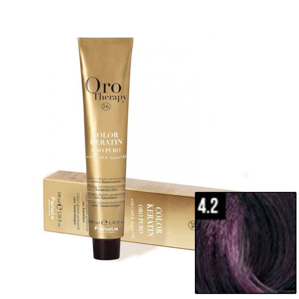 FANOLA ORO Therapy 24K Ammonia Free Permanent Color 4.2 100 ml