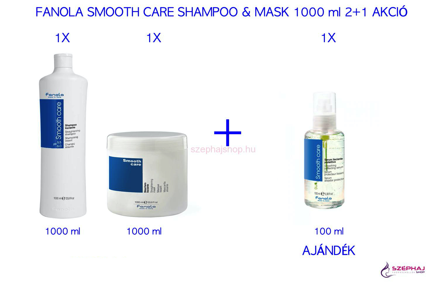 FANOLA Smooth Care Shampoo & Mask 1000 ml 2+1 AKCIÓ