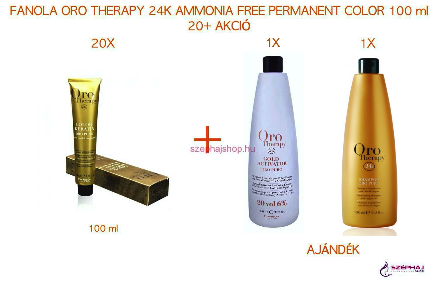 FANOLA ORO Therapy 24K Ammonia Free Permanent Color 100 ml 20+ AKCIÓ