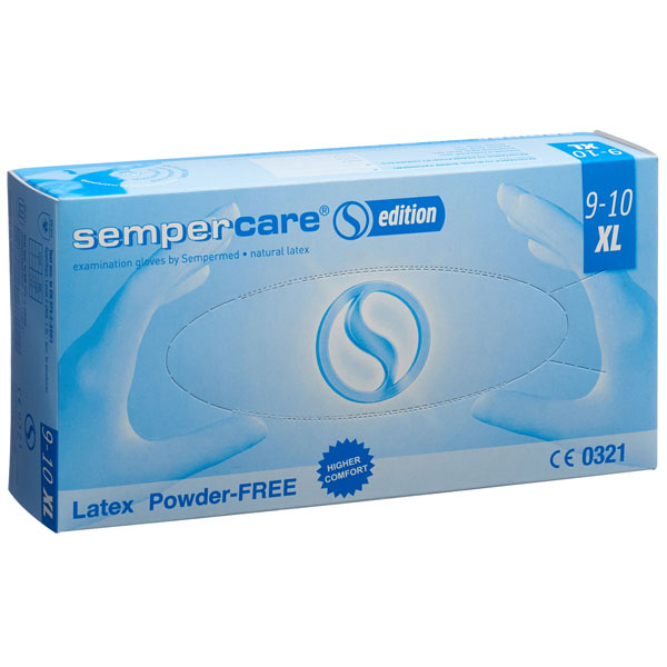 SEMPERCARE® Edition Latex Powder-Free kesztyű fehér "XL 9-10" 90 db