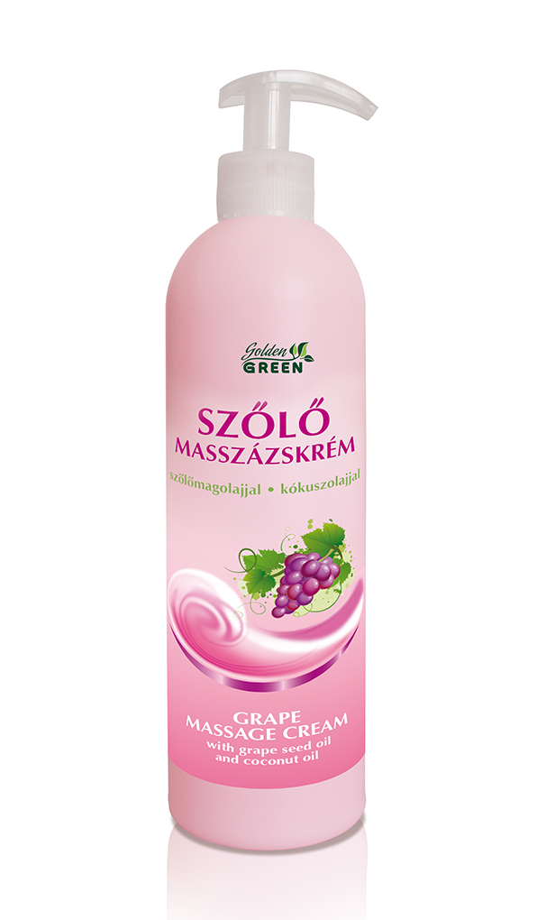 Golden GREEN Szőlő Masszázskrém szőlőmagolajjal és kókuszolajjal 500 ml