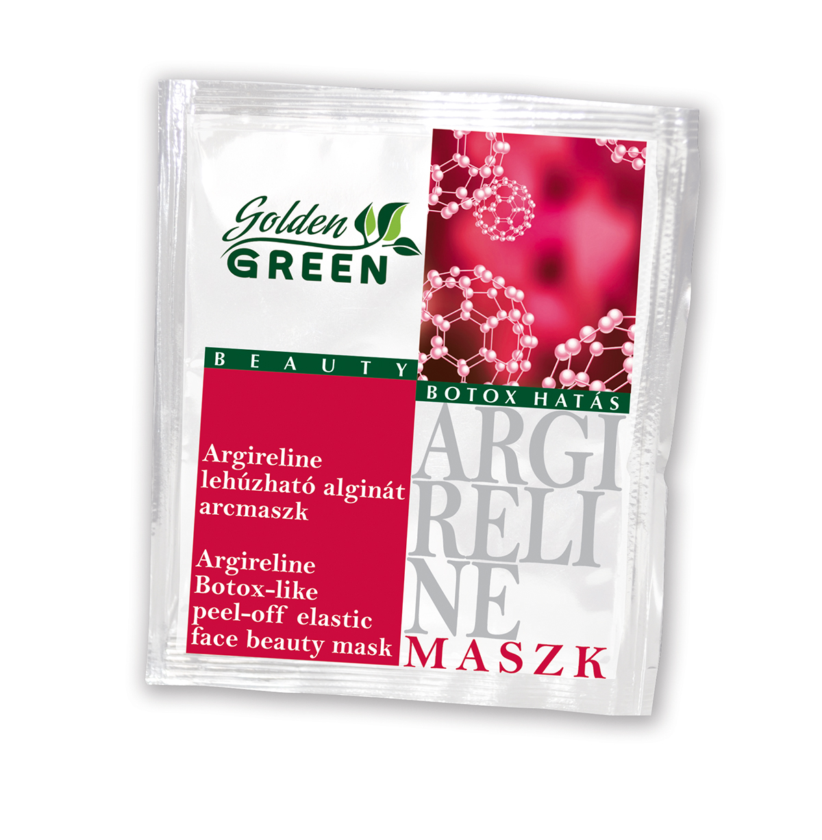 Golden GREEN Argireline botox-hatású lehúzható alginát pormaszk 6 g