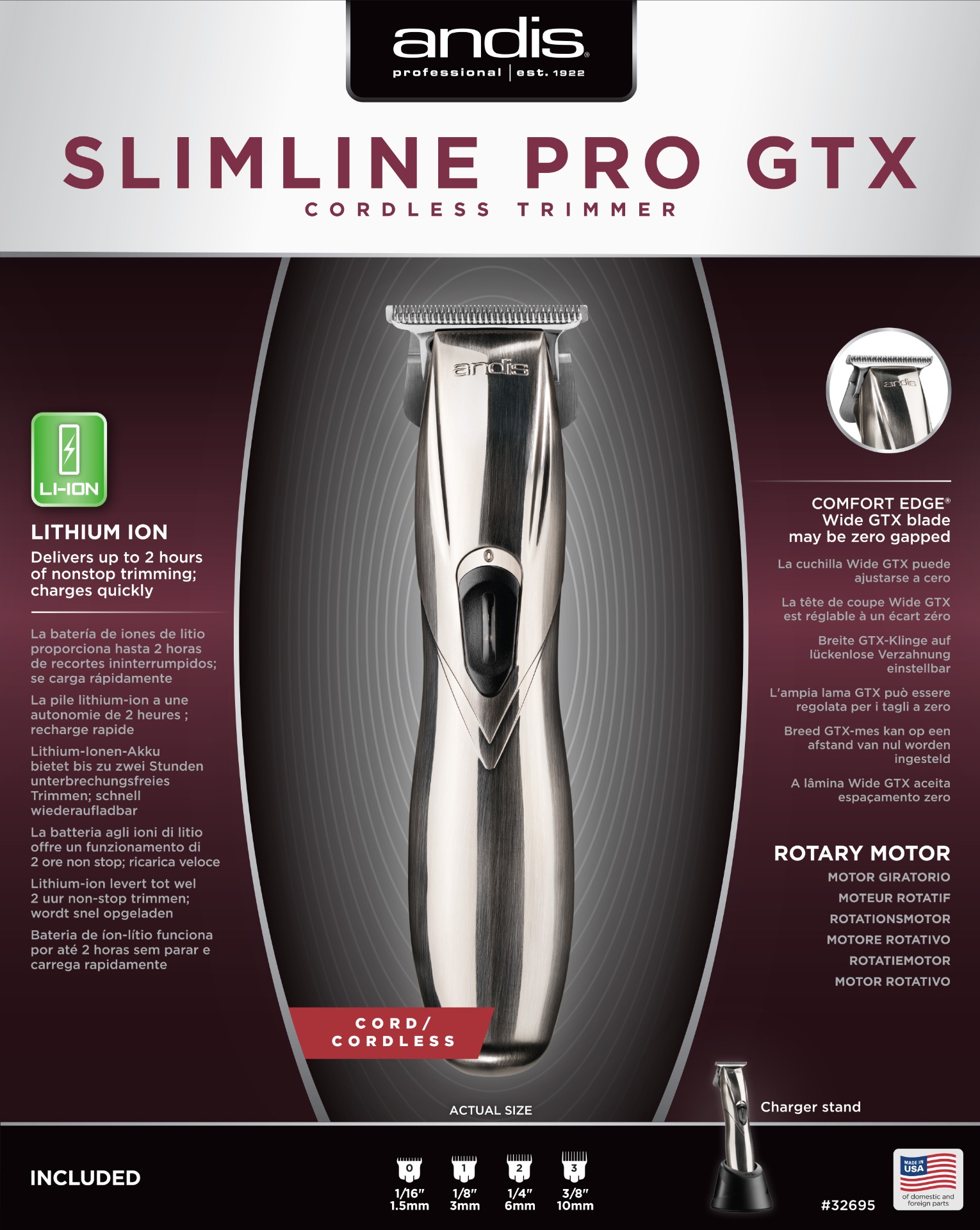 Andis Wide Slimline Pro GTX Trimmer kontúrvágó (EU) 32695