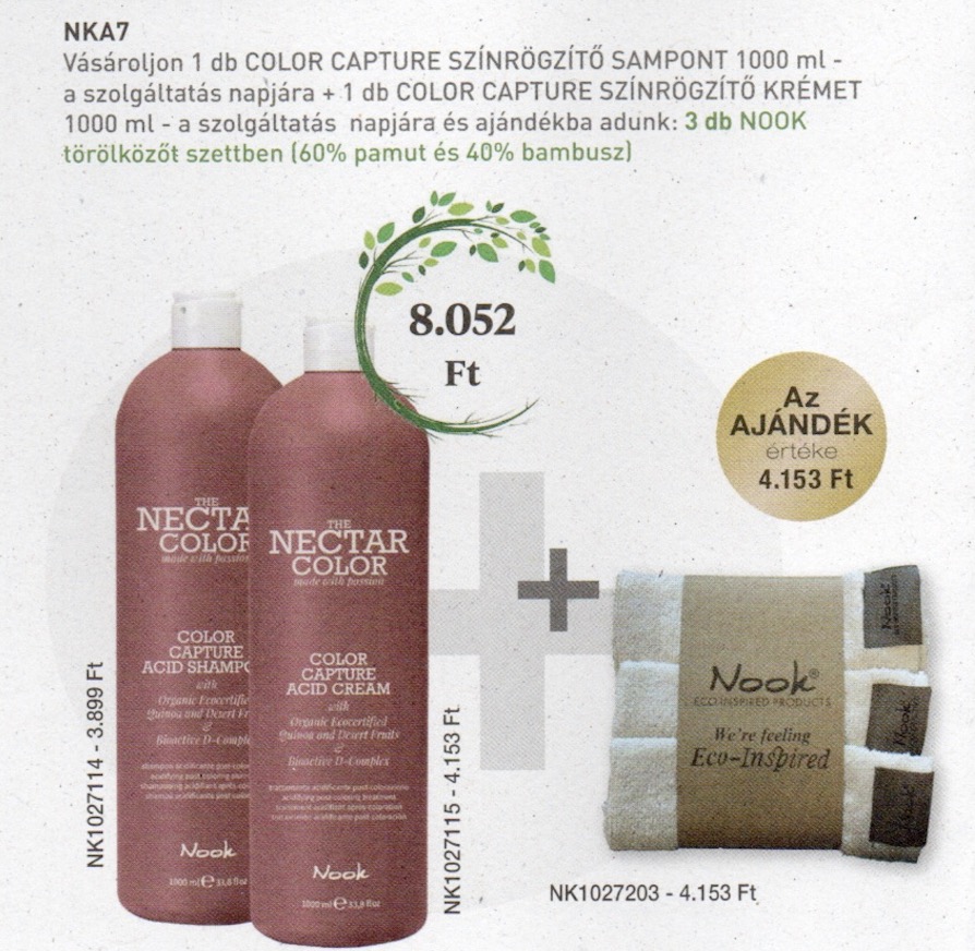 NKA10 NOOK THE NECTAR COLOR - Color Capture Acid Shampoo+Cream+Mask 3+3 AKCIÓ