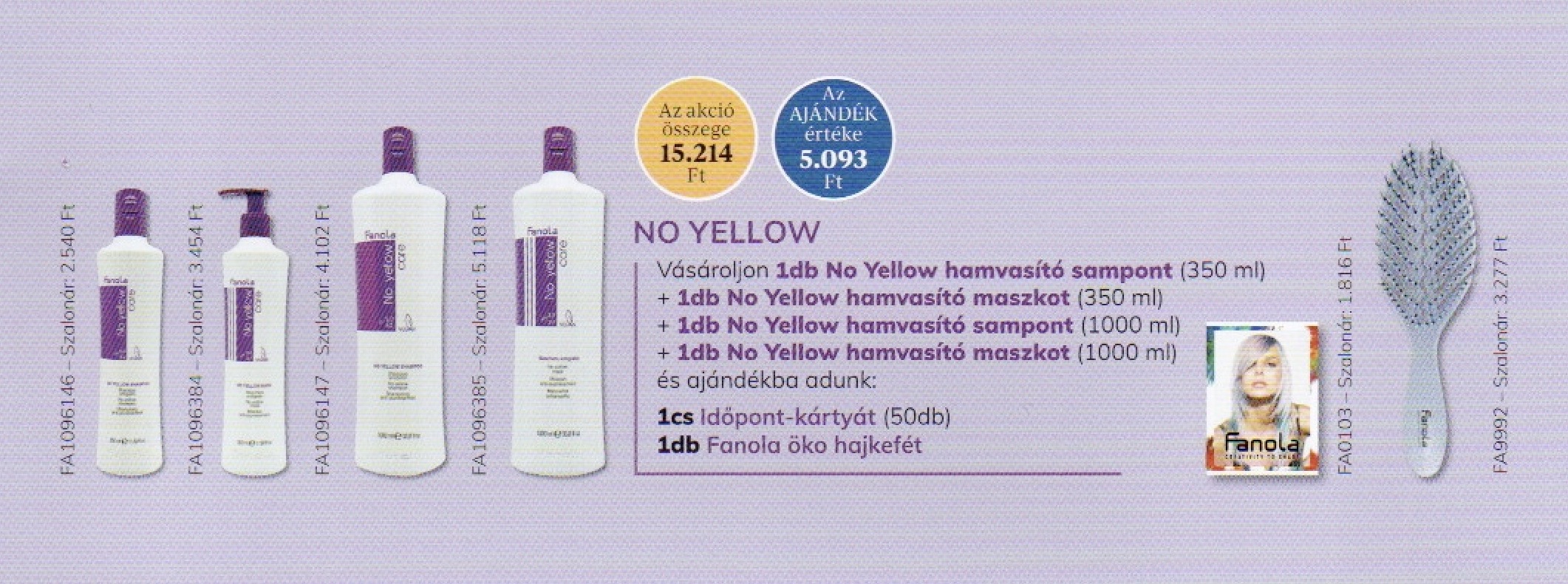 FANOLA No Yellow Shampoo & Mask 4+2 AKCIÓ