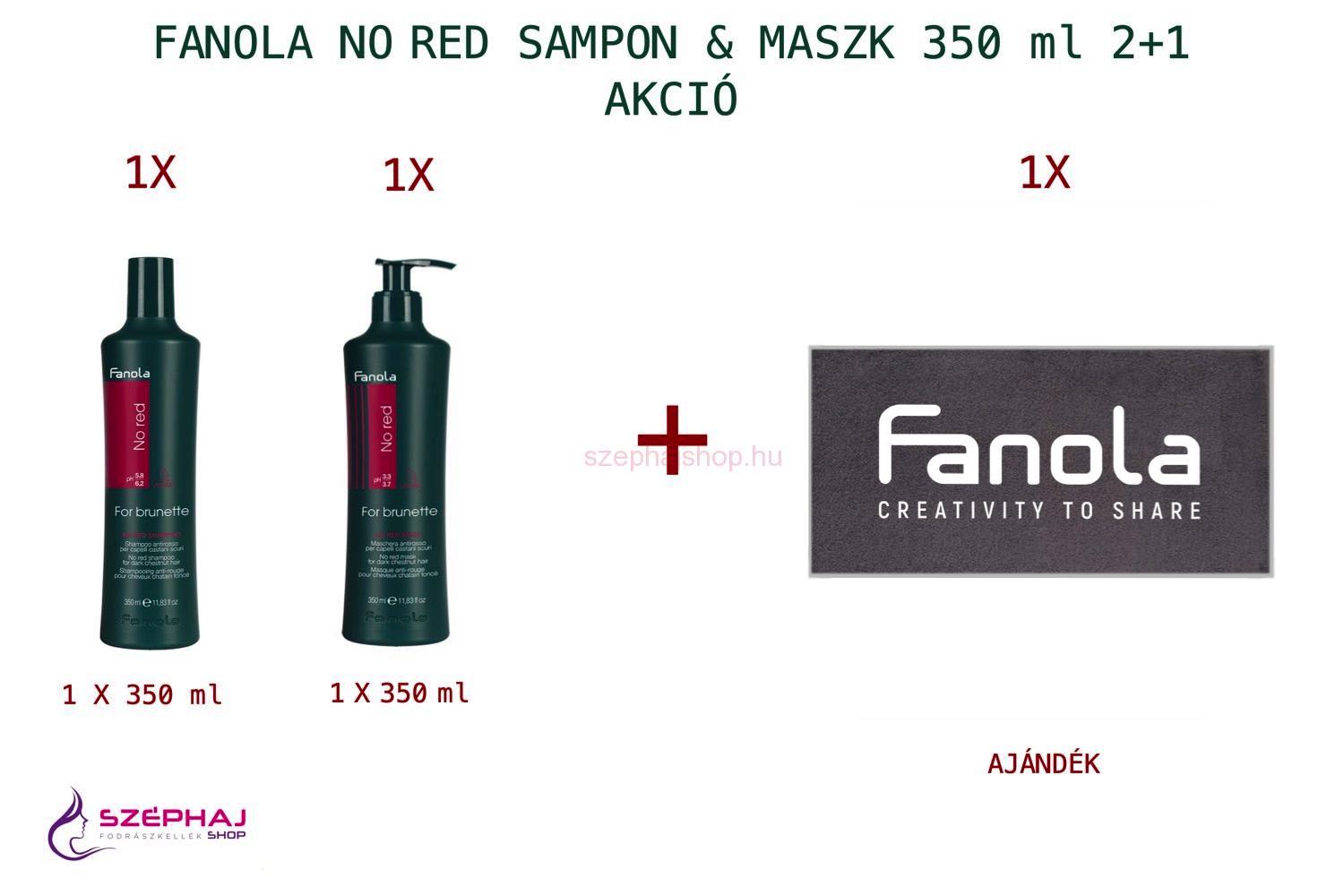 FANOLA No Red For Brunette Sampon & Maszk 350 ml 2+1 AKCIÓ